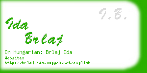 ida brlaj business card